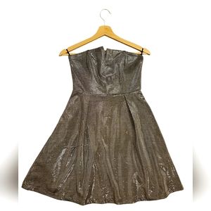 Strapless Flare Metallic Cocktail/Evening Dress